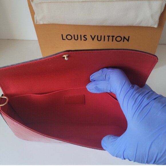 LOUIS VUITTON 3 Piece Set Red Felice Monogram Pochette - Picture 9 of 15
